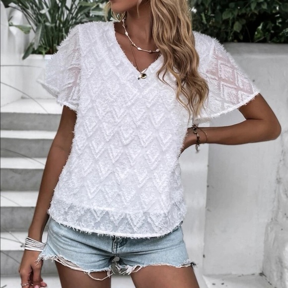 Fuzzy chevron blouse - Picture 2 of 7